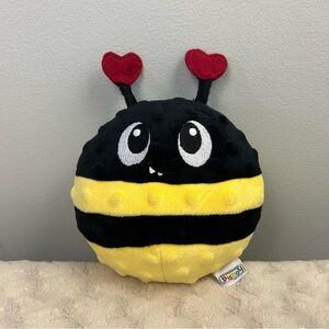 Outward Hound Bumble Bee Dog Toy Plush Stuffed Animal Red Heart Yellow Black Bug